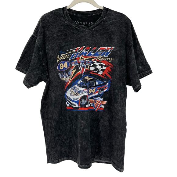 Officially Licensed Van Halen Racing T-Shirt 1984 Black Acid Wash XL NWOT - Picture 1 of 5